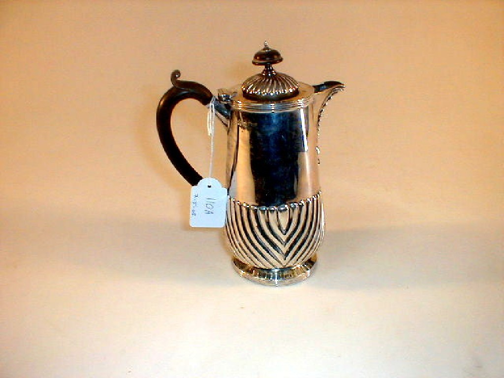 Appraisal: An Elkington Co silver hot water jug with part reeded