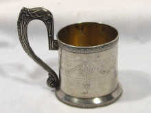 Appraisal: A Russian silver tea glass holder with marks for -