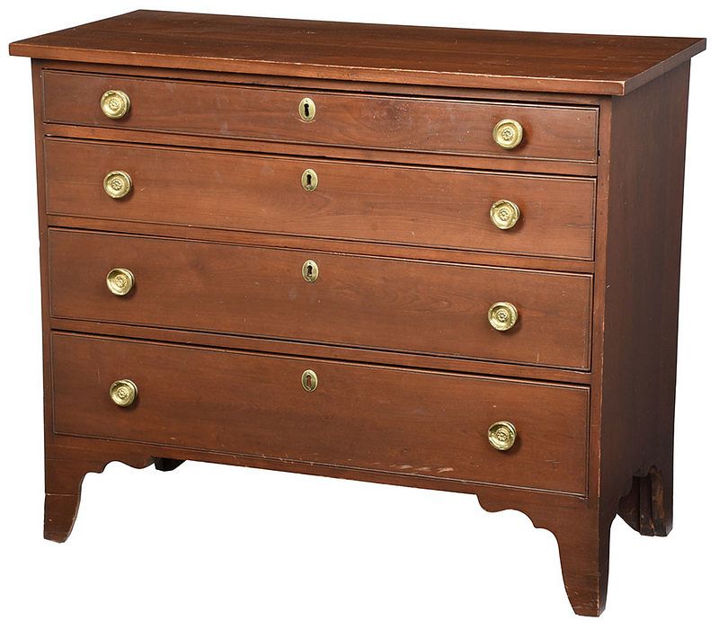 Appraisal: American Federal Cherry Chest of Drawers probably New England -