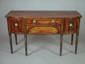 Appraisal: A Regency mahogany bowfront sideboard early th century the shaped