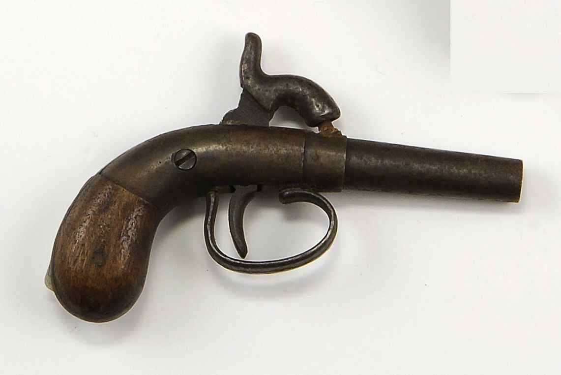 Appraisal: TWO PISTOLS th Century An Allen pepperbox cal pistol Floral