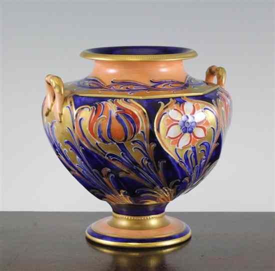 Appraisal: A MacIntyre Co 'Alhambra' twin handled vase c designed by