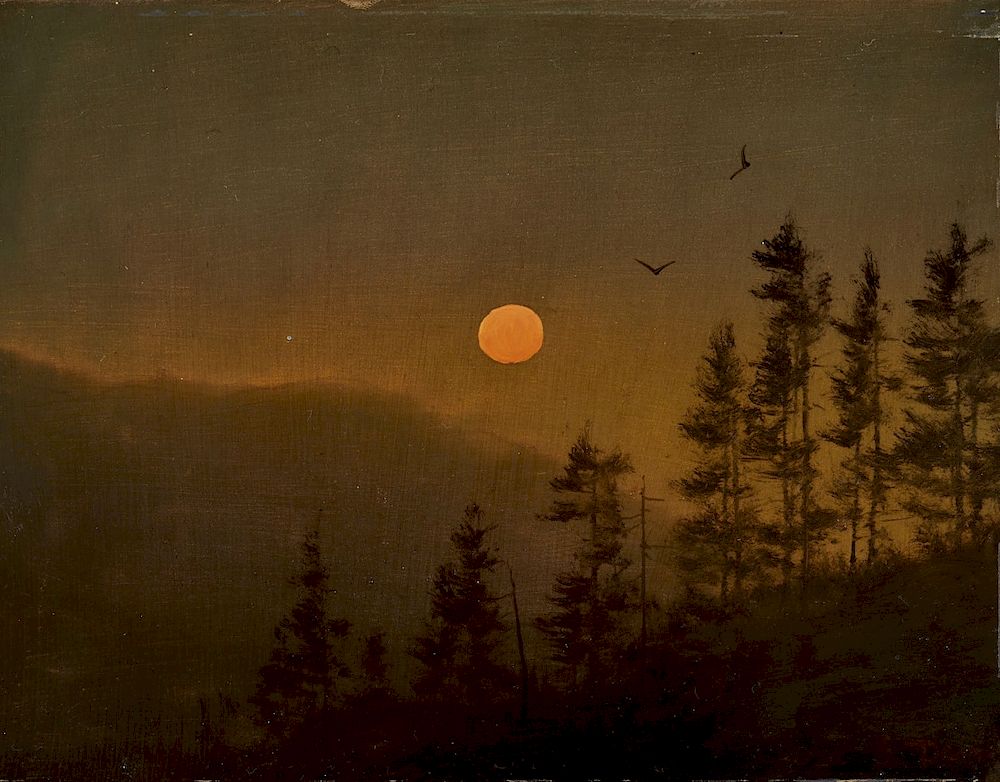 Appraisal: WILLIAM R DAVIS American b Moon Rise oil on board