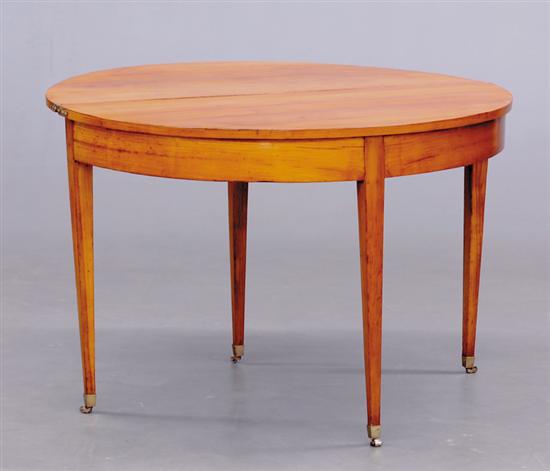 Appraisal: Federal cherry demilune card table New England late th century