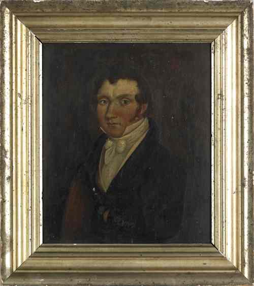 Appraisal: American oil on board portrait of a gentleman ca x