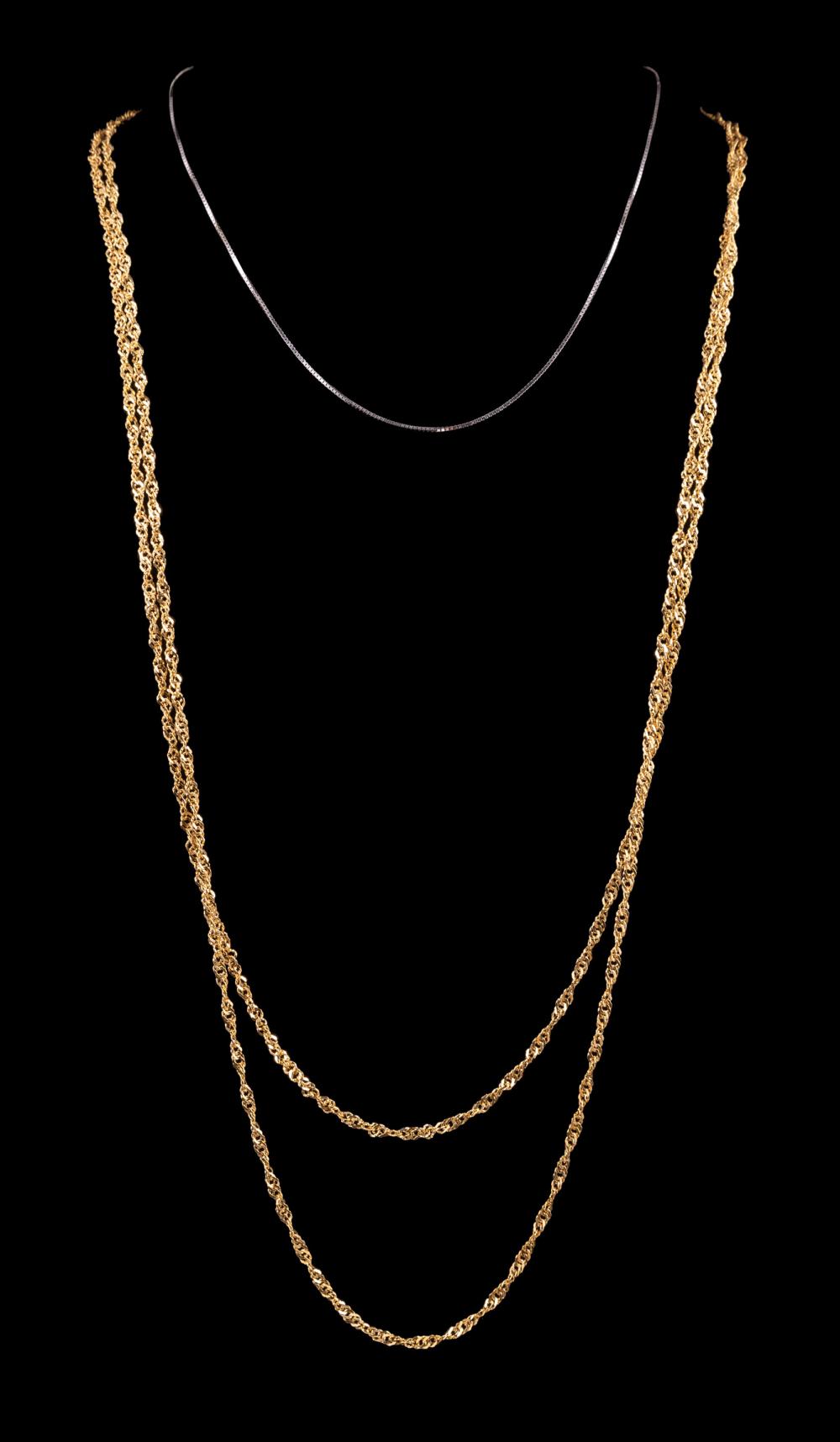 Appraisal: kt Yellow Gold Long Neck Chain TOGETHER WITH kt white