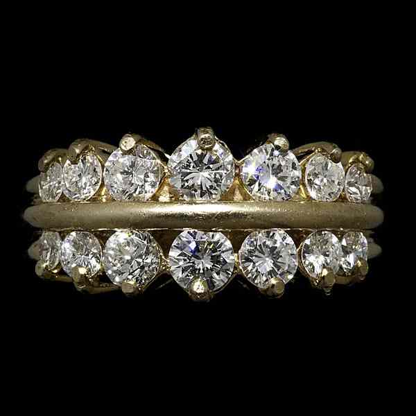 Appraisal: Duo of Diamonds Band A K yellow gold band set