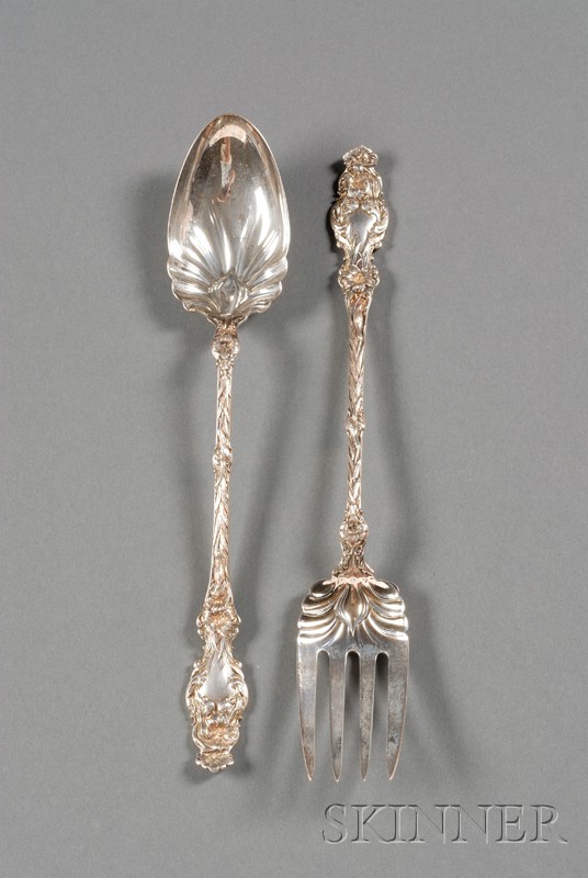 Appraisal: Pair of Whiting Manufacturing Co Sterling Lily Pattern Salad Servers