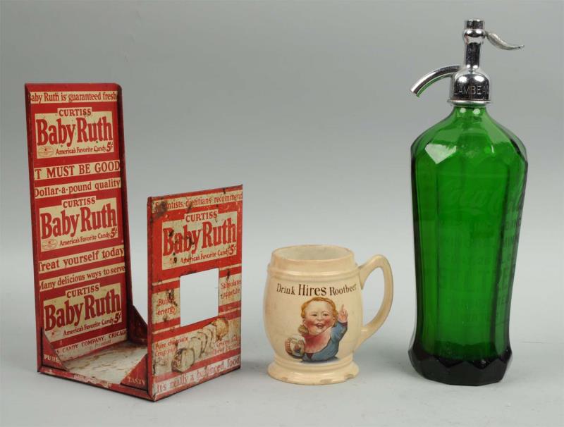 Appraisal: Lot Of Advertising Items This lot includes a green Coca-Cola