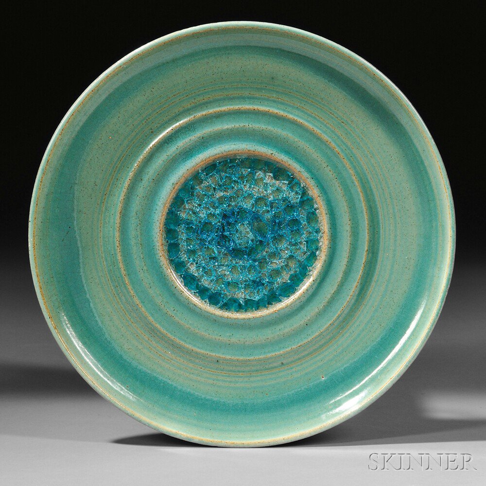 Appraisal: Early Jade Snow Wong - Plate Pottery enamel San Francisco