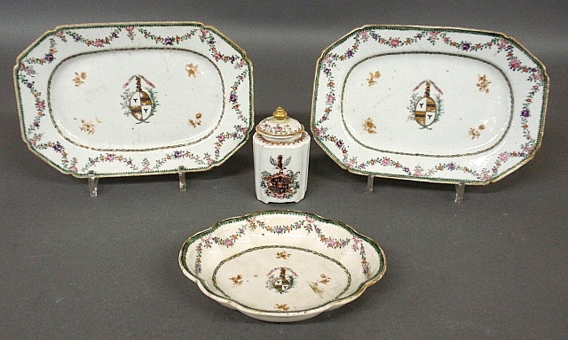 Appraisal: - Pair of Chinese armorial porcelain liners x a matching