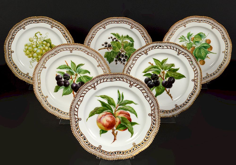 Appraisal: Royal Copenhagen Flora Danica Luncheon Plates Set of Royal Copenhagen