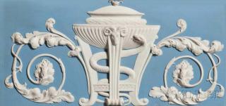 Appraisal: Wedgwood Solid Light Blue and White Jasper Mantle Plaque England