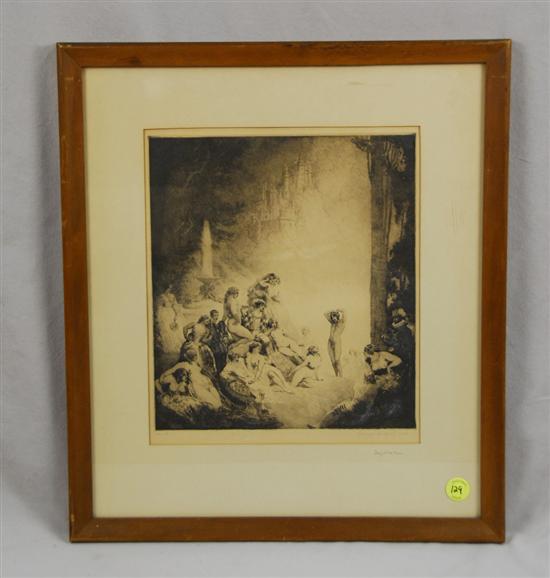 Appraisal: NORMAN LINDSAY Australian - SONG OF THE FAUN etching signed