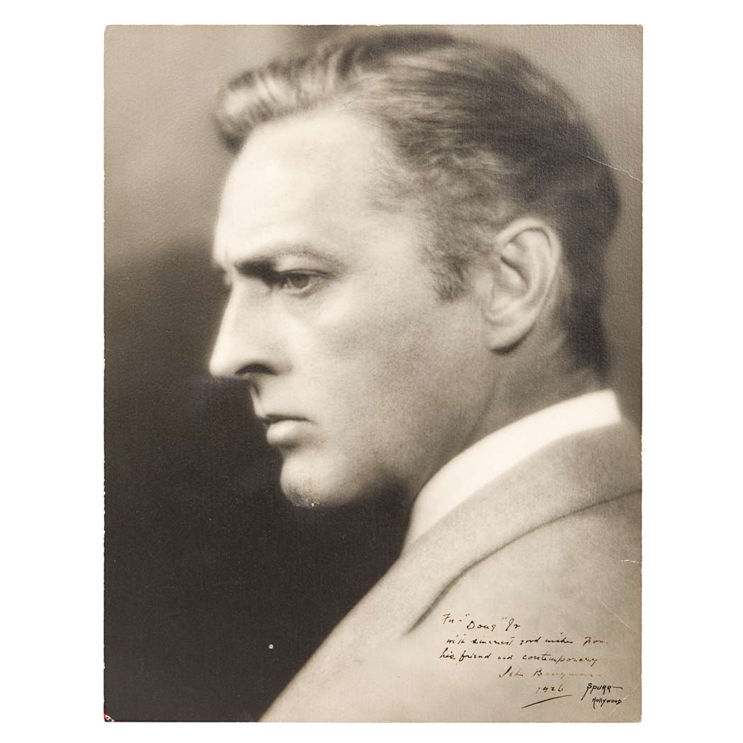 Appraisal: BARRYMORE JOHN Photograph gelatin silver print of John Barrymore x