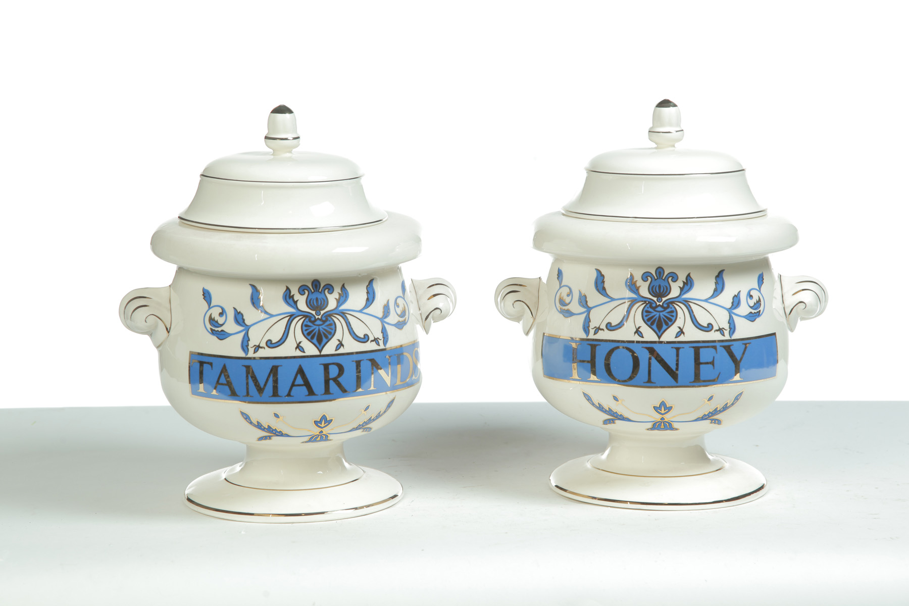 Appraisal: PAIR OF CONTEMPORARY LIDDED APOTHECARY JARS IN THE EARLY TH