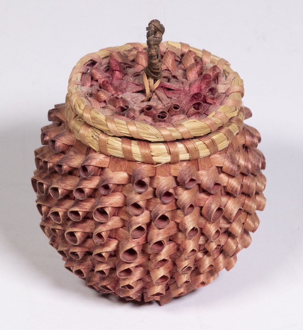 Appraisal: PASSAMAQUODDY BASKET BY THERESA NEPTUNE GARDNER - Lidded Strawberry Basket