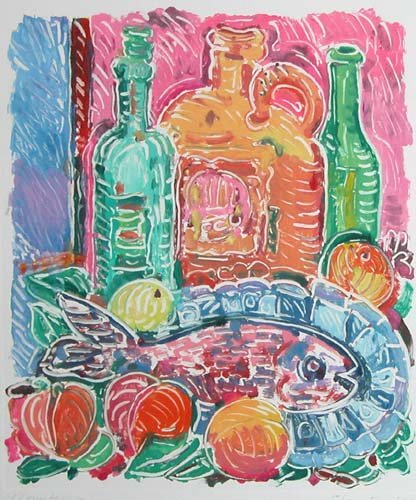 Appraisal: Still Life with Fish Still Life with T-Square Monotype on