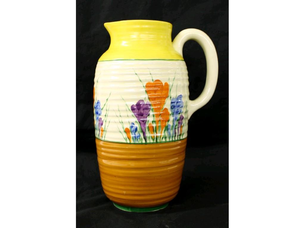 Appraisal: Clarice Cliff 'Autumn Crocus' Bizarre Greek jug shape high rim