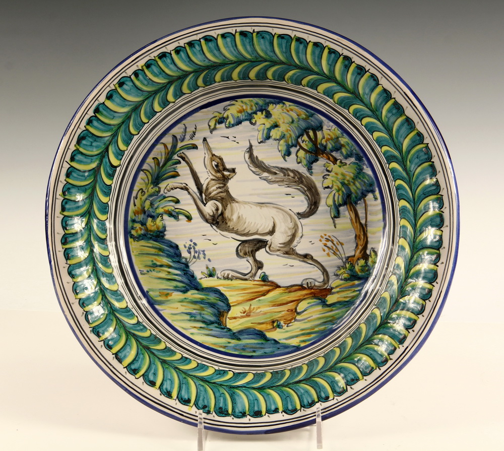 Appraisal: LARGE FAIENCE BOWL - Spanish Tin Glazed Wall Hanger with