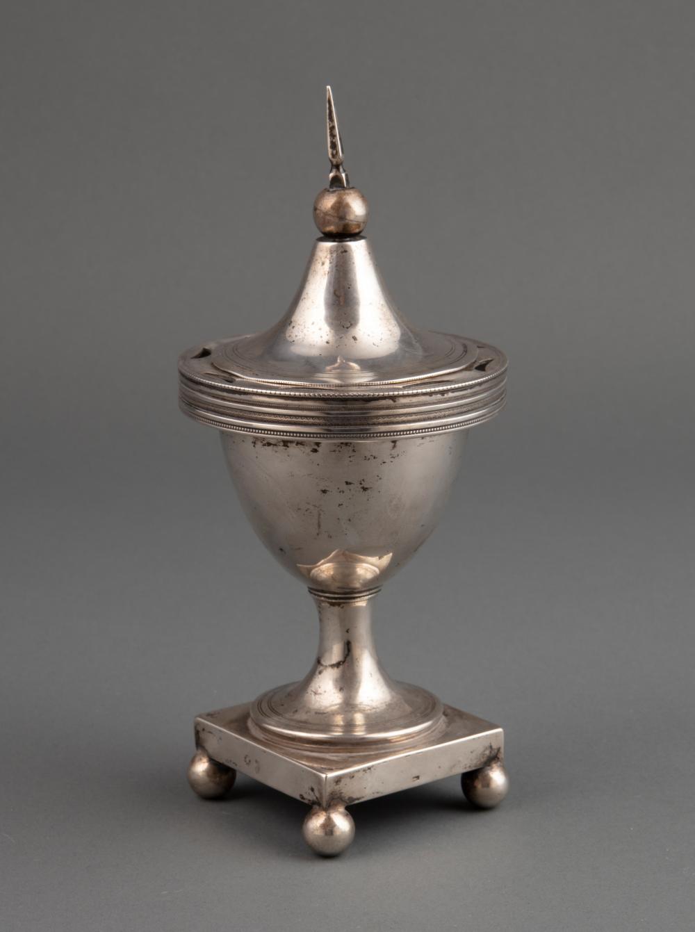 Appraisal: Continental Neoclassical Silver Sucrier th c footed vase form with