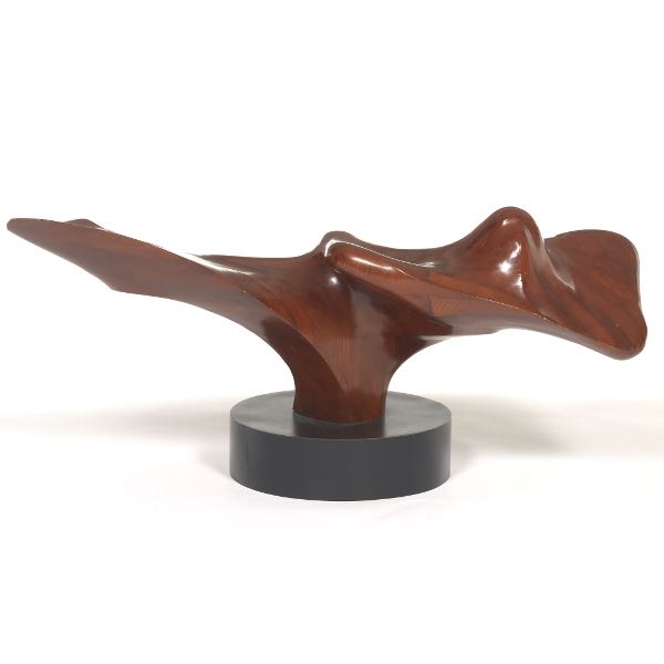 Appraisal: BOB EMSER AMERICAN B x x Abstract carved wood sculpture