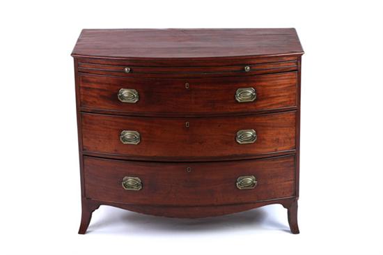 Appraisal: GEORGE III MAHOGANY BOW-FRONT CHEST OF DRAWERS Late th early