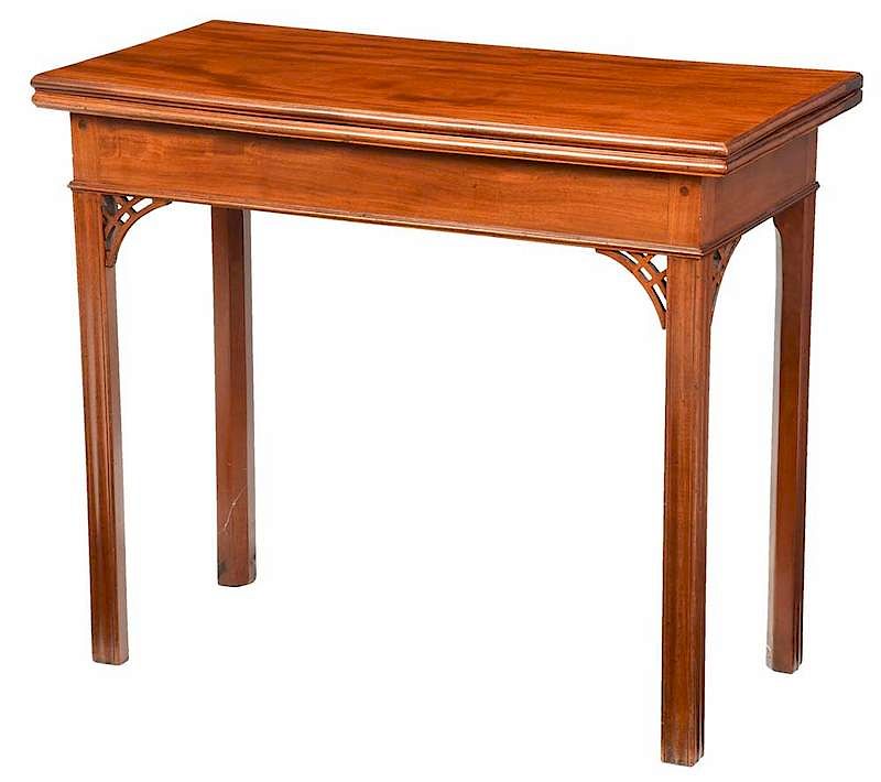 Appraisal: Rhode Island Chippendale Mahogany Card Table probably Newport circa figured