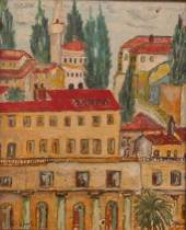 Appraisal: G Laporte French View of a Turkish City Oil on