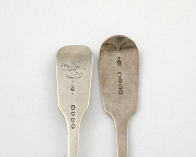 Appraisal: A small collection of silver Fiddle pattern flatware by George