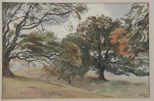 Appraisal: Cedric KennedyON HARESFIELD BEACONwatercolour cm x cm x