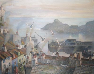 Appraisal: Ken Leech th Century December twilight Polperro Signed dated and