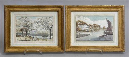 Appraisal: JOANNES CONRAD VIEWS OF COUNTRY HOUSES Suite of watercolors signed