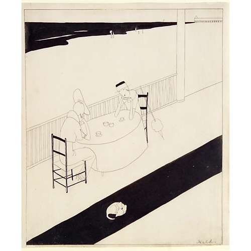 Appraisal: John Held Jr American - Untitled pen and ink on