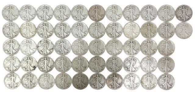 Appraisal: lot of U S Walking Liberty half dollars S D