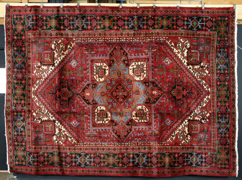 Appraisal: - Semi Antique Persian Heriz Carpet Semi antique Persian Heriz