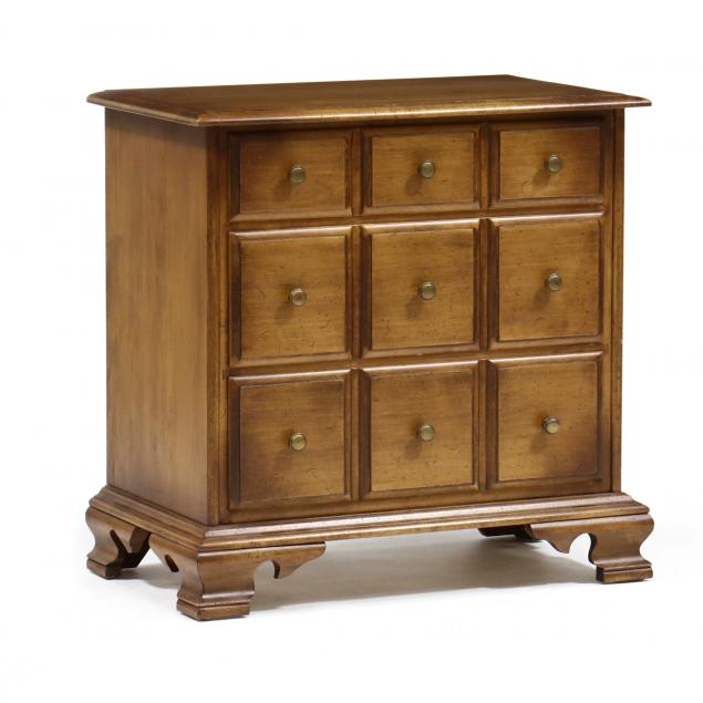 Appraisal: ATTRIBUTED BAKER DIMINUTIVE CHIPPENDALE STYLE CHEST OF DRAWERS Late th