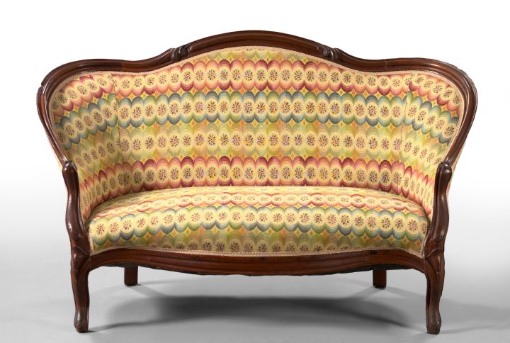 Appraisal: American Rococo Revival Walnut Settee second half th century the