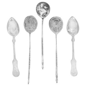 Appraisal: Twelve European Coffee Spoons th Century comprising a set of