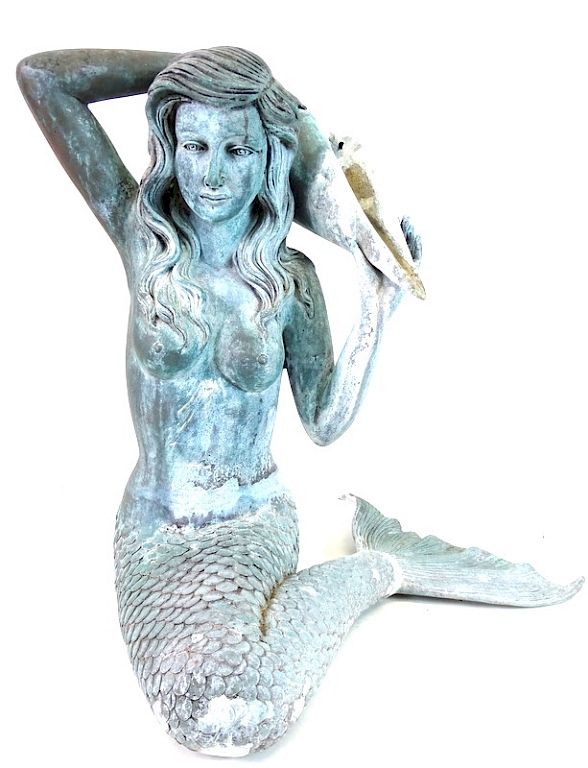 Appraisal: Contemporary Bronze Mermaid Sculpture Contemporary Bronze Mermaid Sculpture Measures inches