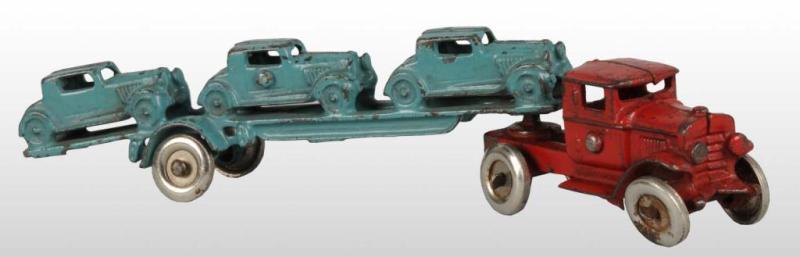 Appraisal: Cast Iron Hubley Car Carrier Truck Toy Description All original