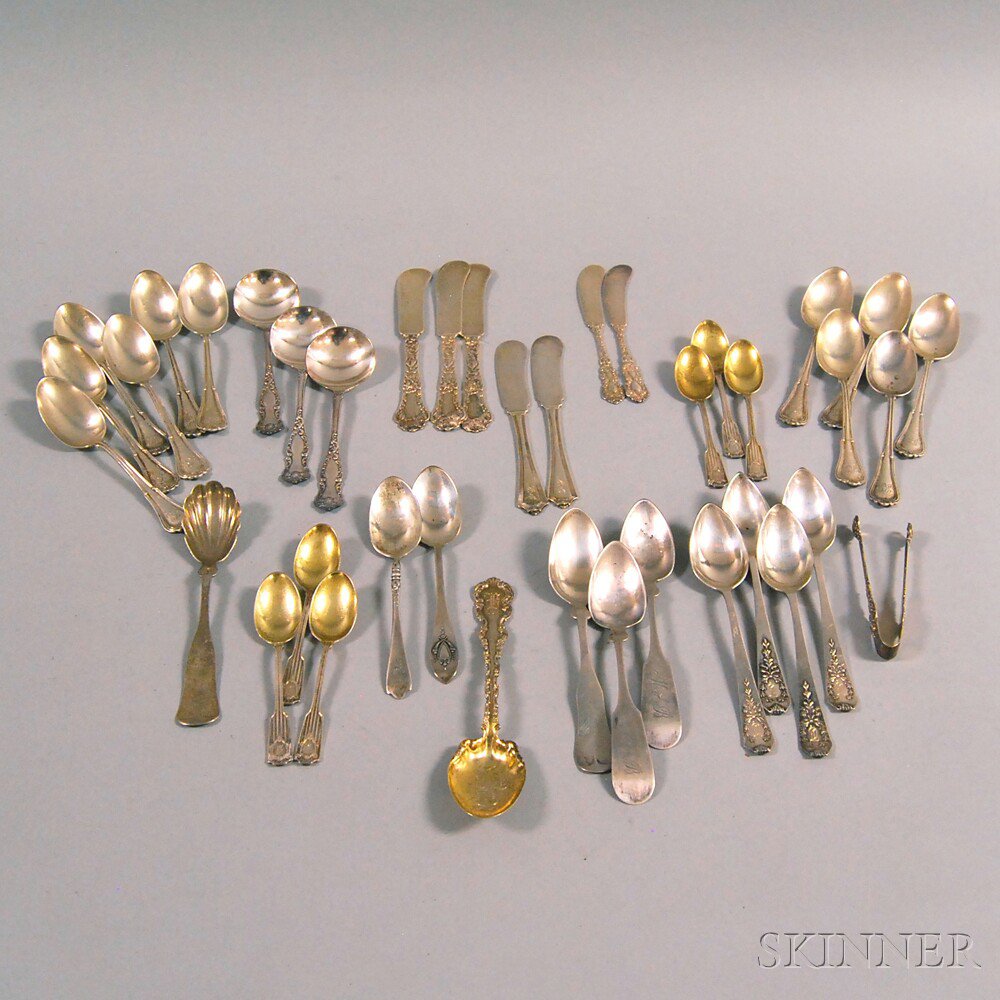 Appraisal: Group of Miscellaneous Sterling and Coin Silver Spoons and Butter