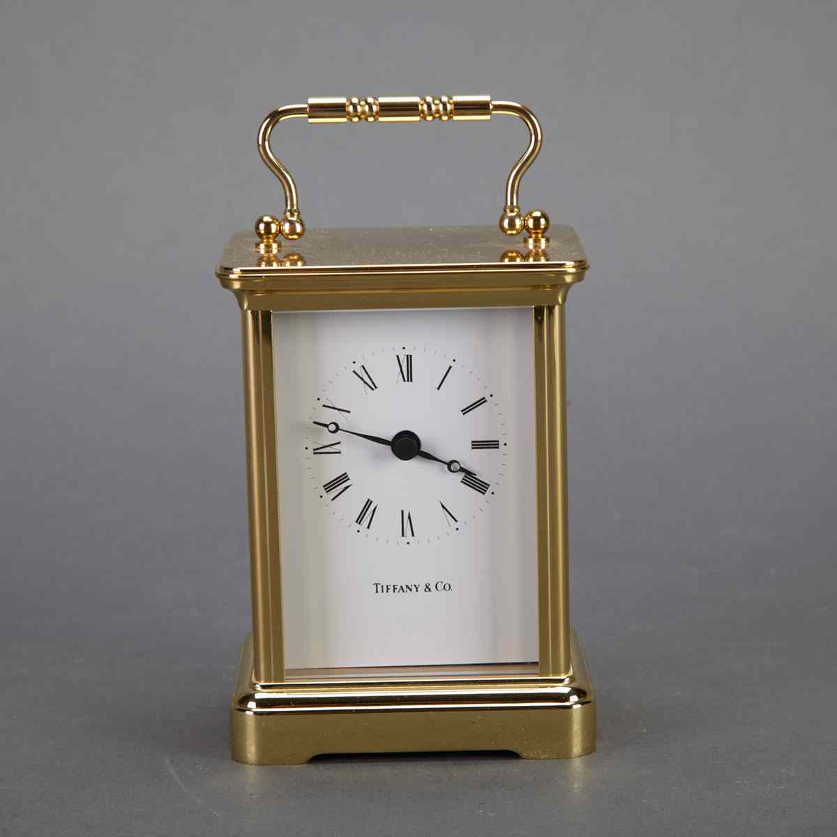 Appraisal: Tiffany Co Lacquered Brass Carriage Clock of German manufacture with