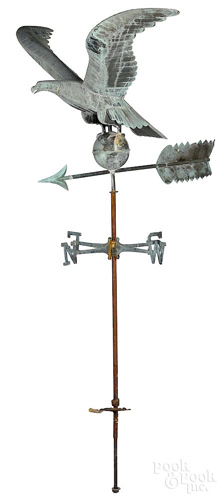 Appraisal: Large copper eagle weathervane Exclusive on Bidsquare Large copper eagle