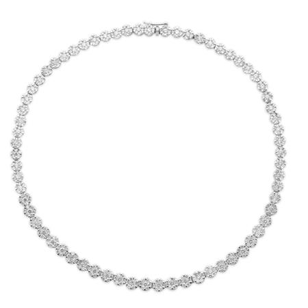 Appraisal: White Gold and Diamond Floret Necklace Estimate -