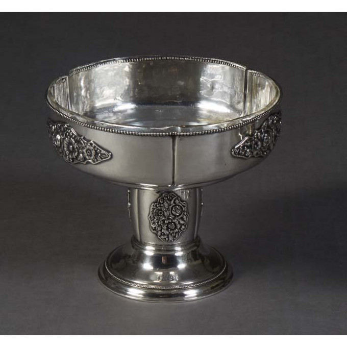 Appraisal: German Silver Flower Bowl by Julius Lemor Breslau with a