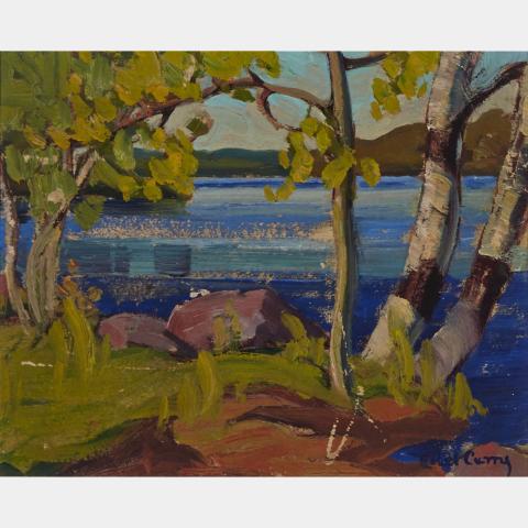 Appraisal: ETHEL LUELLA CURRY KUSHOG LAKE oil on board signed titled