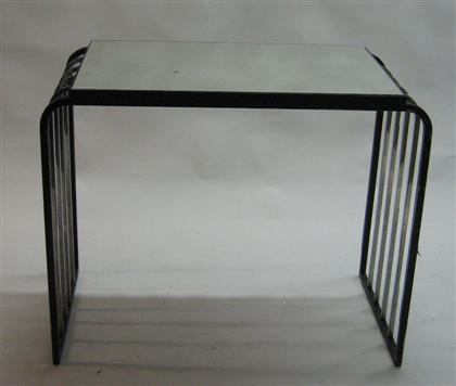 Appraisal: Mirrored table late th century Removable recessed mirrored top All