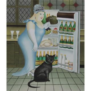 Appraisal: Beryl Cook English - Lithograph Percy at the Fridge Pencil