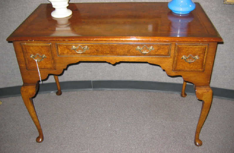 Appraisal: ENGLISH QUEEN ANNE STYLE WALNUT WRITING DESK Rectangular molded and